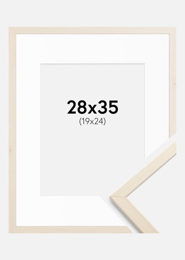 Ram med passepartou Frame Edsbyn Maple 28x35 cm - Picture Mount White 20x25 cm