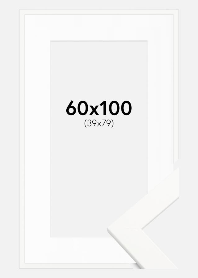 Ram med passepartou Frame Trendline White 60x100 cm - Picture Mount White 40x80 cm