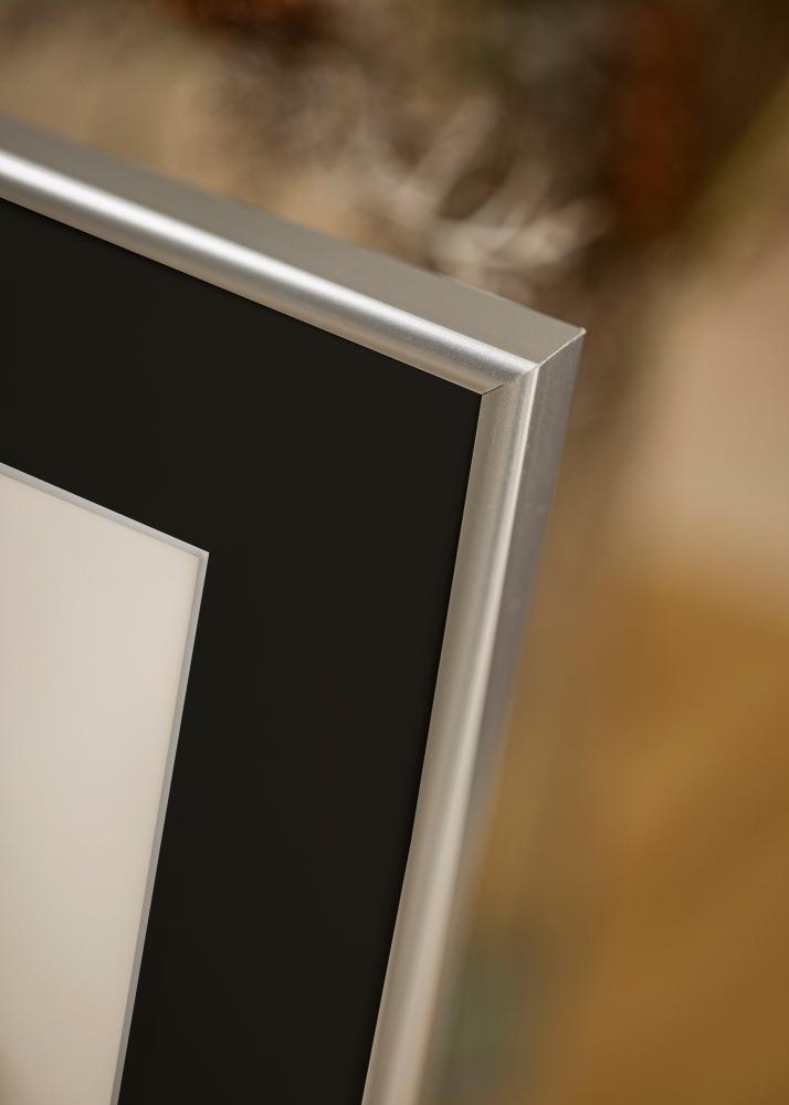 Ram med passepartou Frame Victoria Silver 30x40 cm - Picture Mount Black 20x28 cm