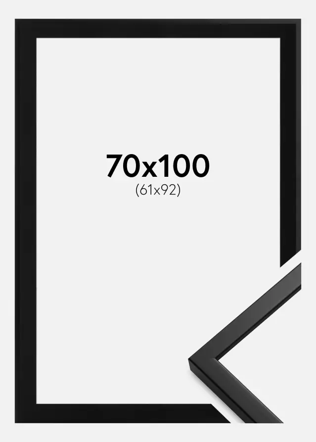 Ram med passepartou Frame Oslo Black 70x100 cm - Picture Mount Black 62x93 cm