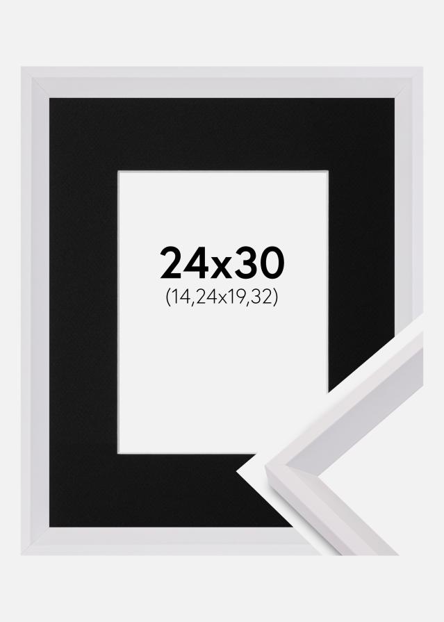 Ram med passepartou Frame Globe White 24x30 cm - Picture Mount Black 6x8 inches