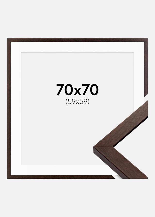 Ram med passepartou Frame Selection Walnut 70x70 cm - Picture Mount White 60x60 cm