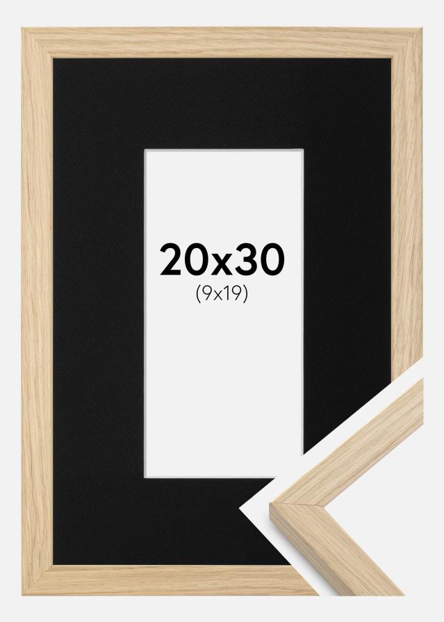 Ram med passepartou Frame Grimsåker Oak 20x30 cm - Picture Mount Black 10x20 cm