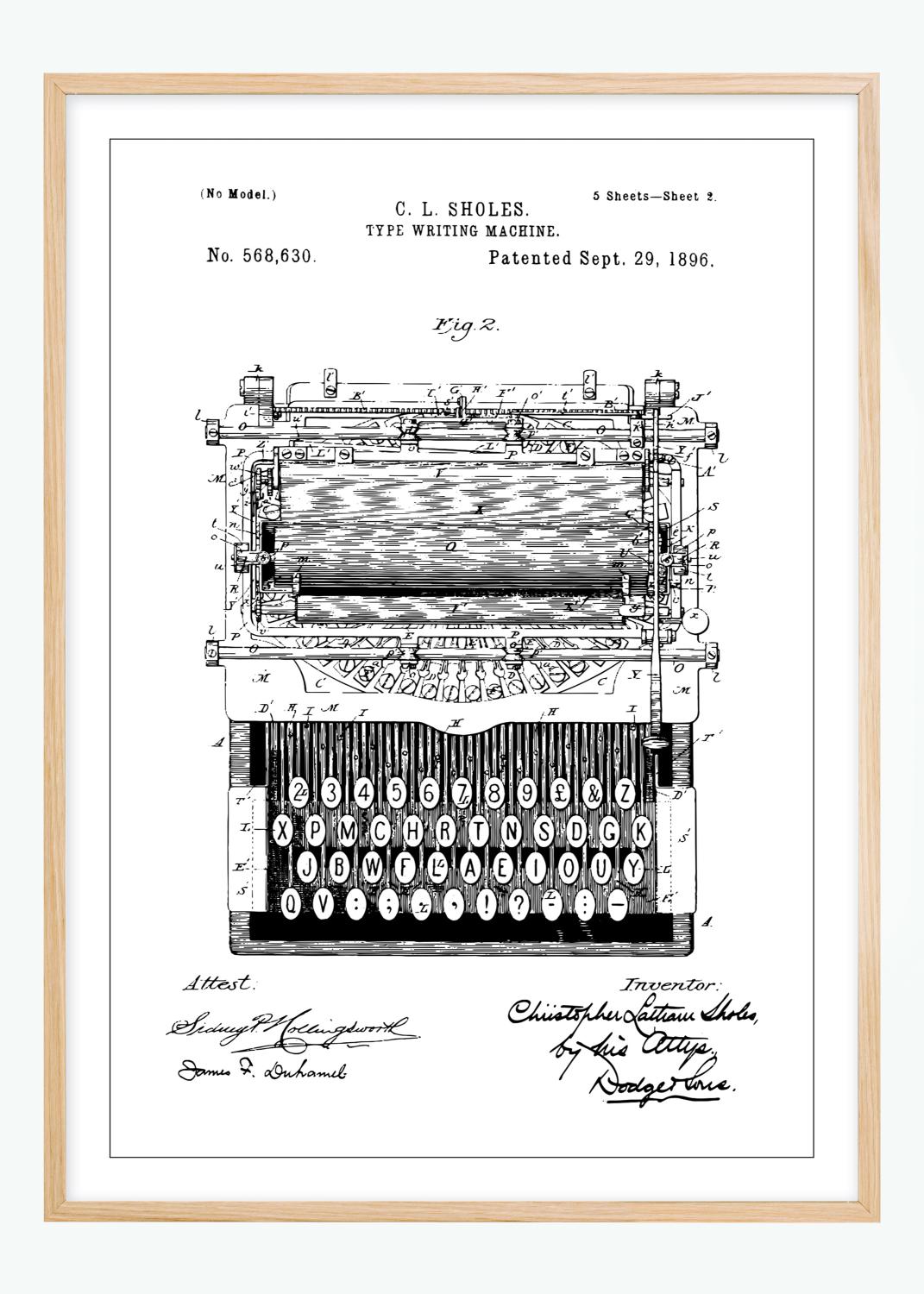 Product Image for Patent drawing - Typewriter Poster (70x100 cm)