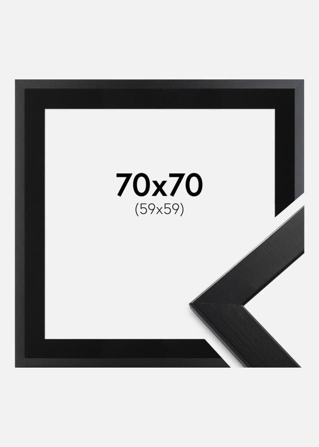 Ram med passepartou Frame Trendline Black 70x70 cm - Picture Mount Black 60x60 cm