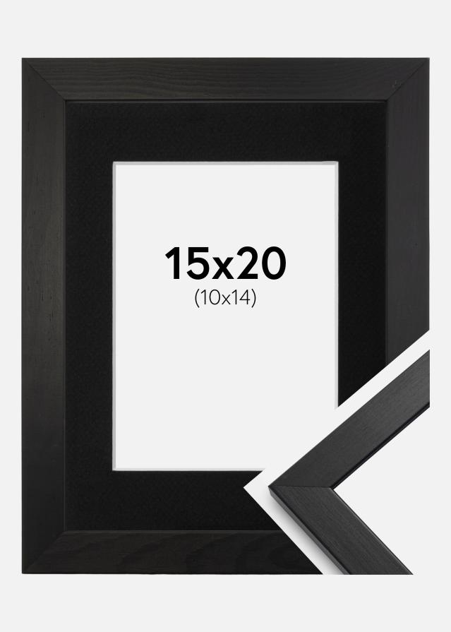 Ram med passepartou Frame Stilren Black 15x20 cm - Picture Mount Black 11x15 cm