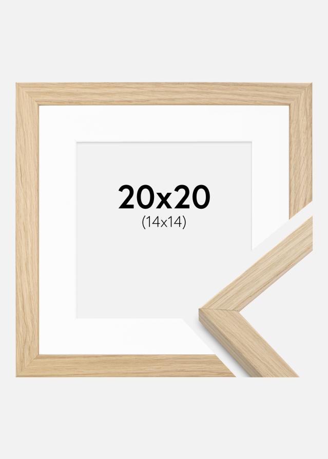 Ram med passepartou Frame Grimsåker Oak 20x20 cm - Picture Mount White 15x15 cm