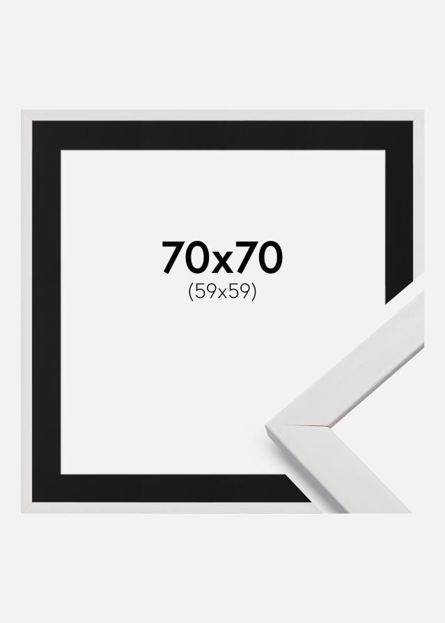 Ram med passepartou Frame Stilren White 70x70 cm - Picture Mount Black 60x60 cm