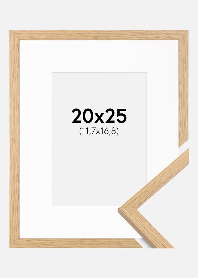 Ram med passepartou Frame Galant Oak 20x25 cm - Picture Mount White 5x7 inches