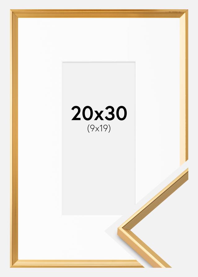 Ram med passepartou Frame Desire Gold 20x30 cm - Picture Mount White 10x20 cm