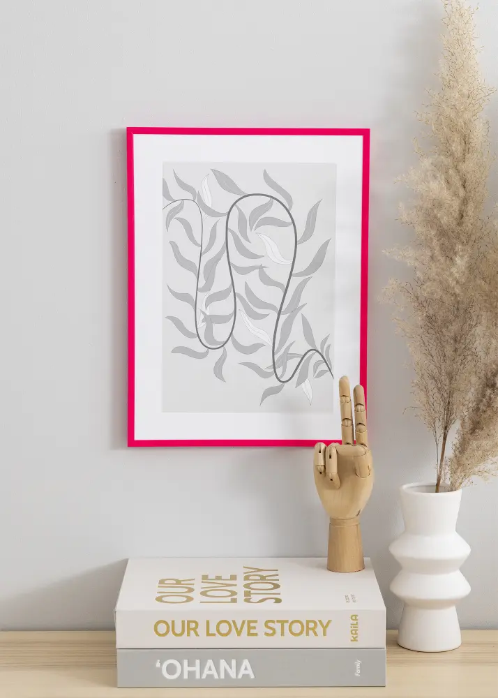 Ram med passepartou Frame New Lifestyle Hot Pink 70x100 cm - Picture Mount Black 62x85 cm