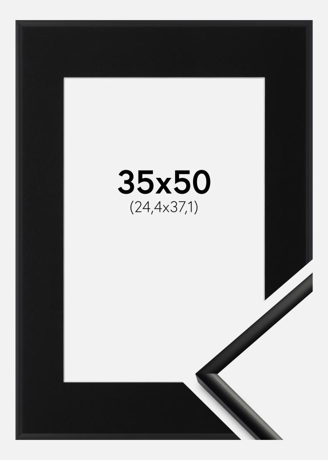 Ram med passepartou Frame New Lifestyle Matt Black 35x50 cm - Picture Mount Black 10x15 inches