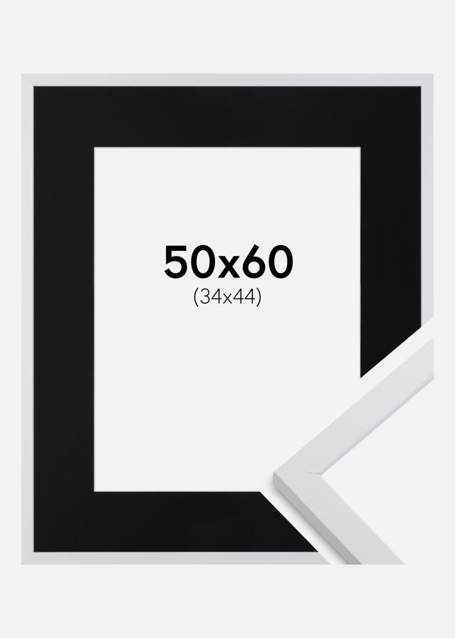 Ram med passepartou Frame Trendy White 50x60 cm - Picture Mount Black 35x45 cm