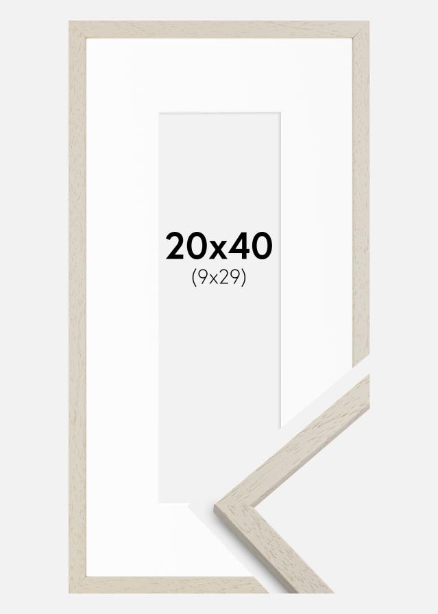 Ram med passepartou Frame Edsbyn Sand 20x40 cm - Picture Mount White 10x30 cm