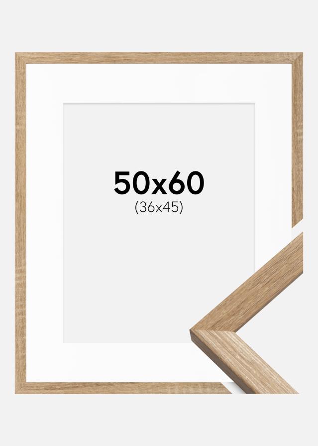 Ram med passepartou Frame Fiorito Light Oak 50x60 cm - Picture Mount White 37x46 cm