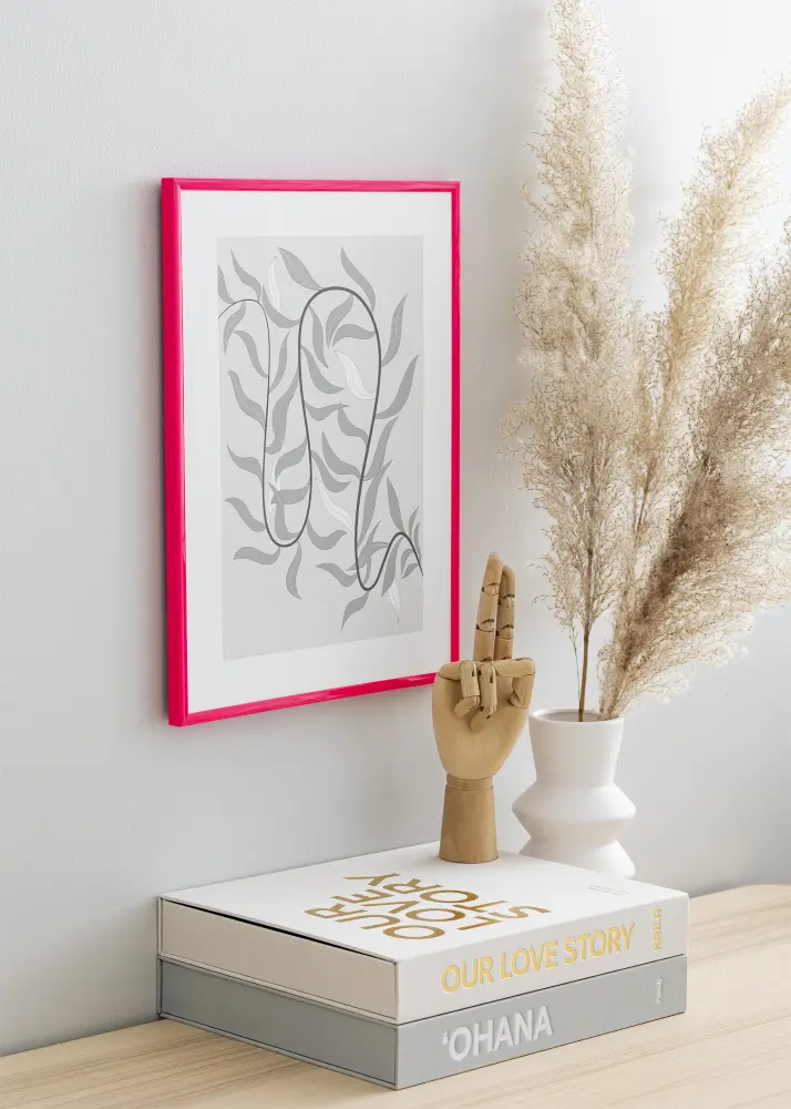 Ram med passepartou Frame New Lifestyle Hot Pink 70x100 cm - Picture Mount Black 62x85 cm