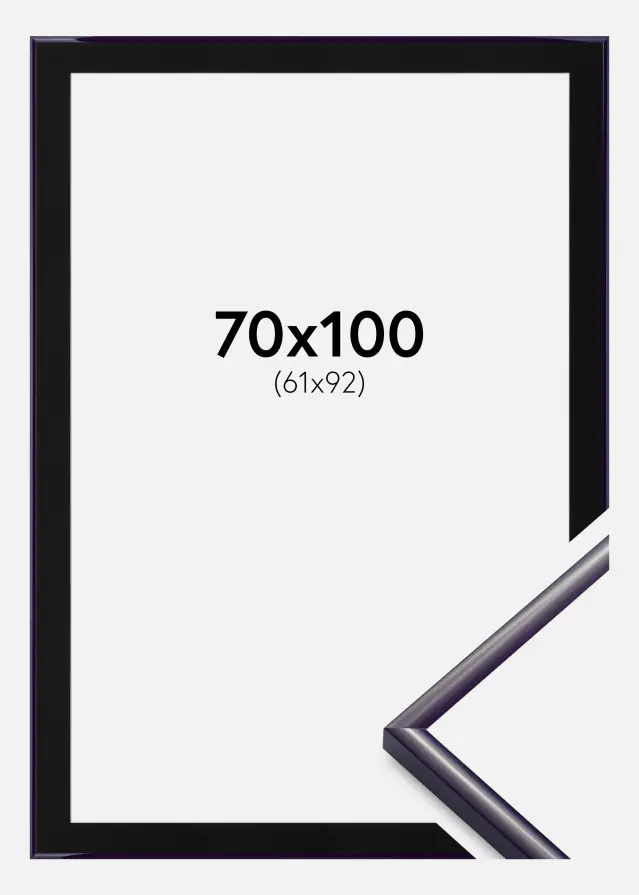 Ram med passepartou Frame New Lifestyle Dark Purple 70x100 cm - Picture Mount Black 62x93 cm