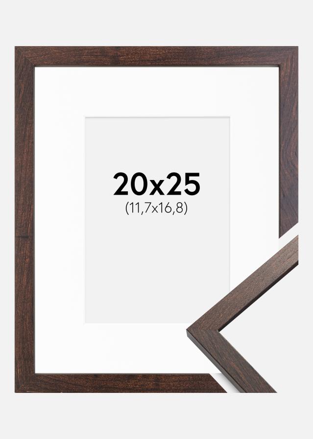 Ram med passepartou Frame Trendy Walnut 20x25 cm - Picture Mount White 5x7 inches