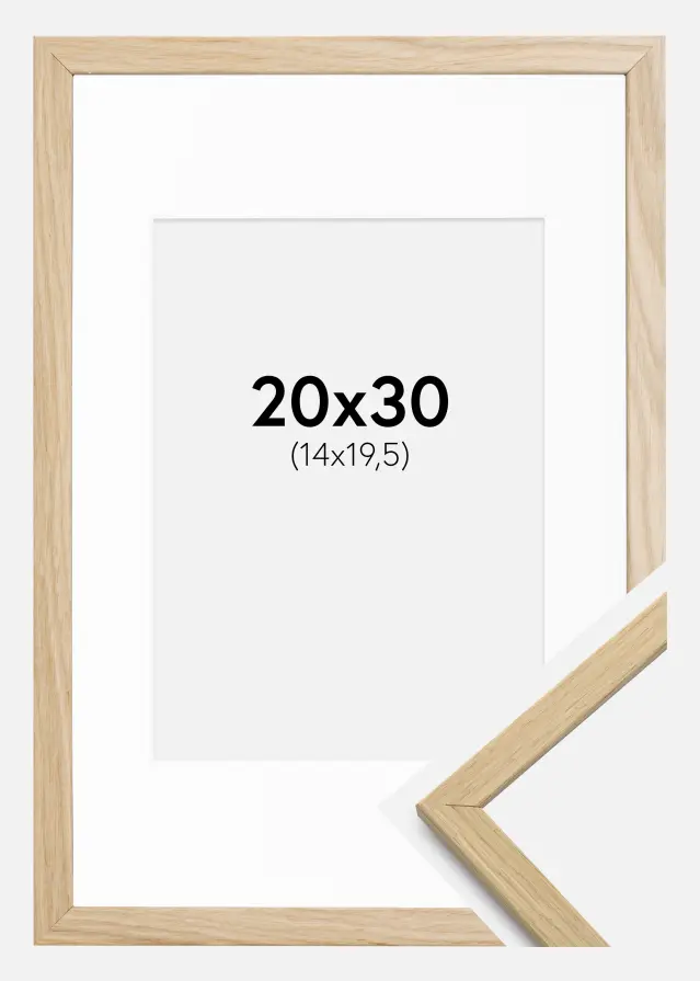 Ram med passepartou Frame Edsbyn Oak 20x30 cm - Picture Mount White 15x21 cm
