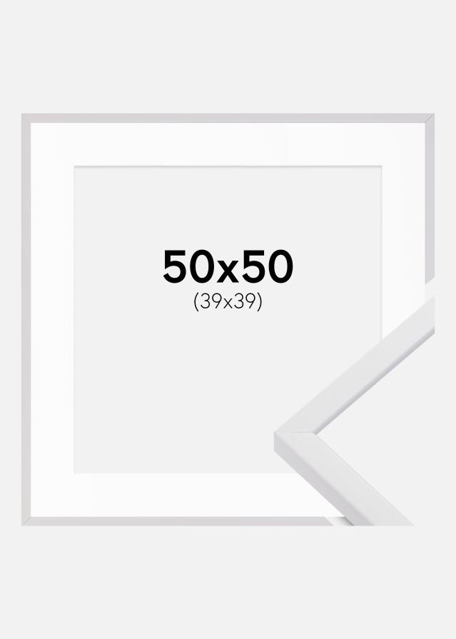 Ram med passepartou Frame E-Line White 50x50 cm - Picture Mount White 40x40 cm