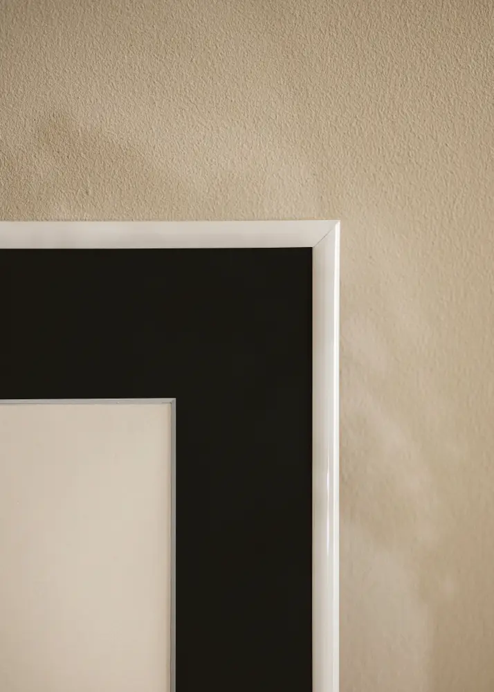 Ram med passepartou Frame Victoria White 30x40 cm - Picture Mount Black 21x29.7 cm (A4)