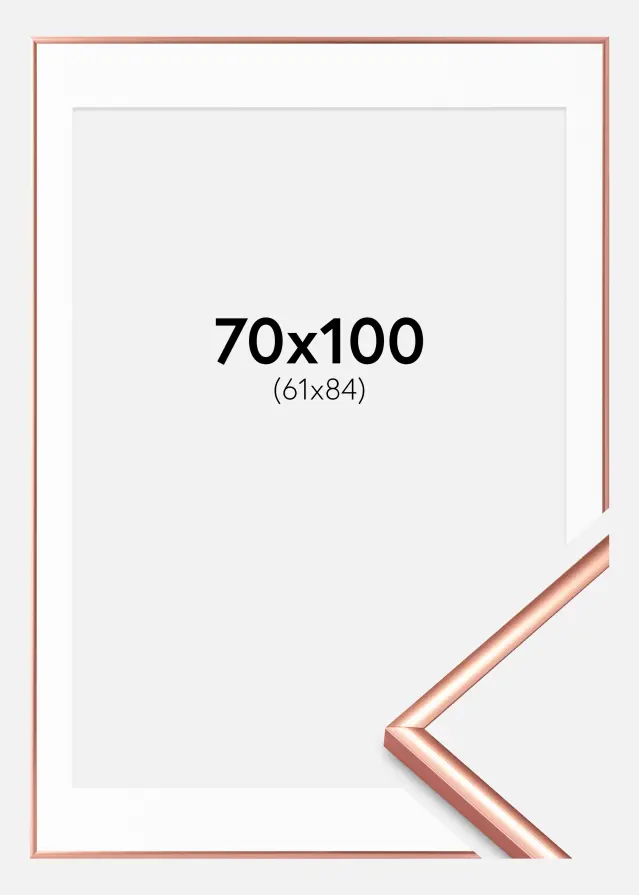 Ram med passepartou Frame Scandi Rose Gold 70x100 cm - Picture Mount White 62x85 cm