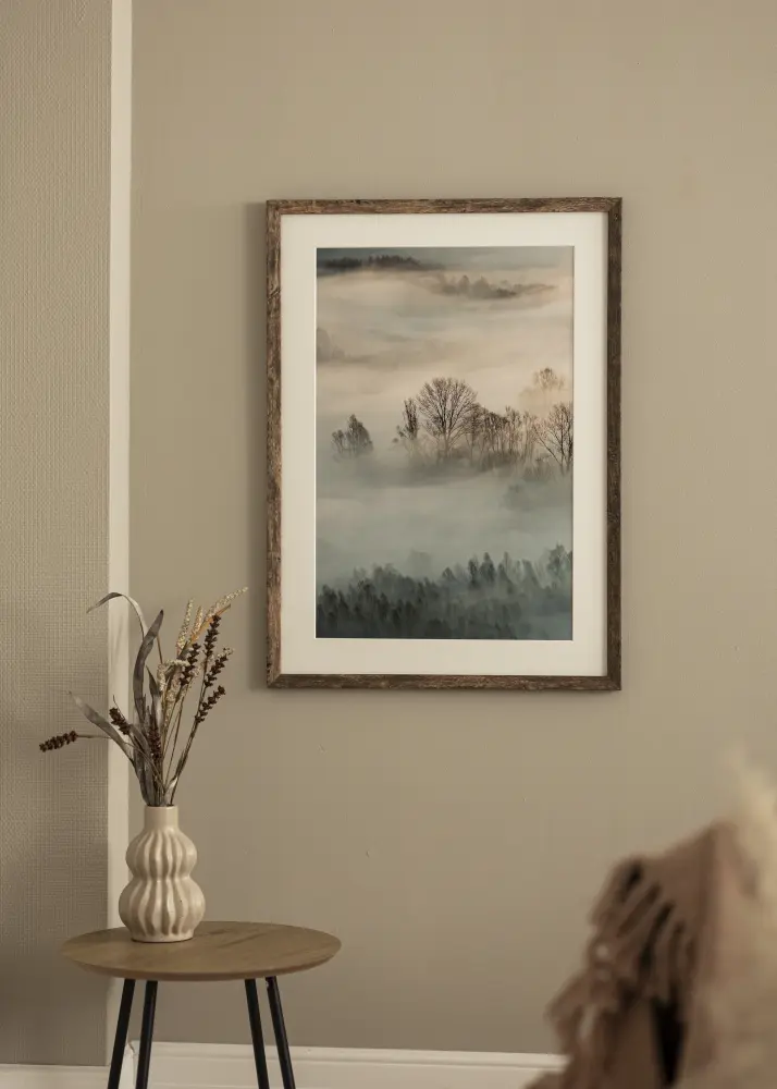 Ram med passepartou Frame Fiorito Washed Oak 60x80 cm - Picture Mount White 50x70 cm