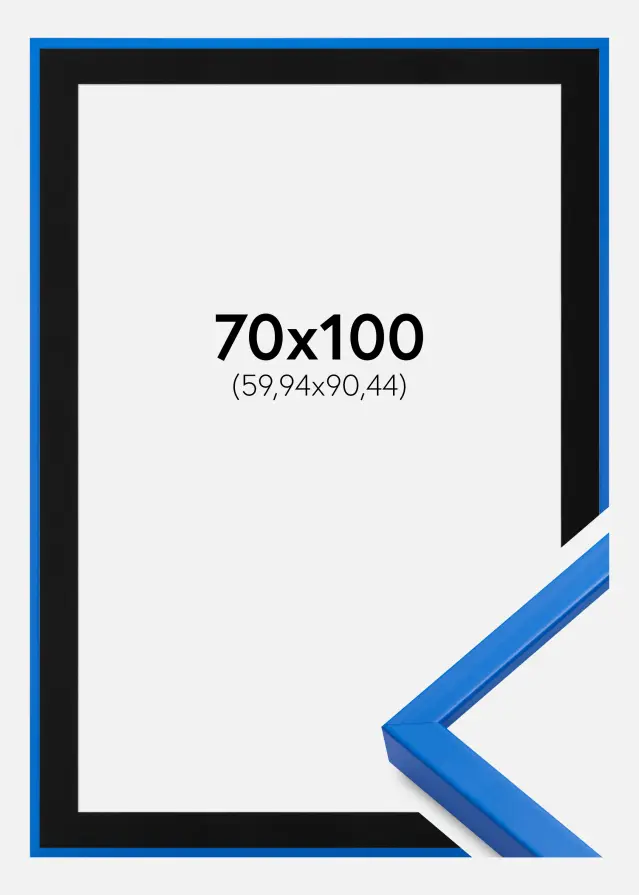 Ram med passepartou Frame E-Line Blue 70x100 cm - Picture Mount Black 24x36 inches