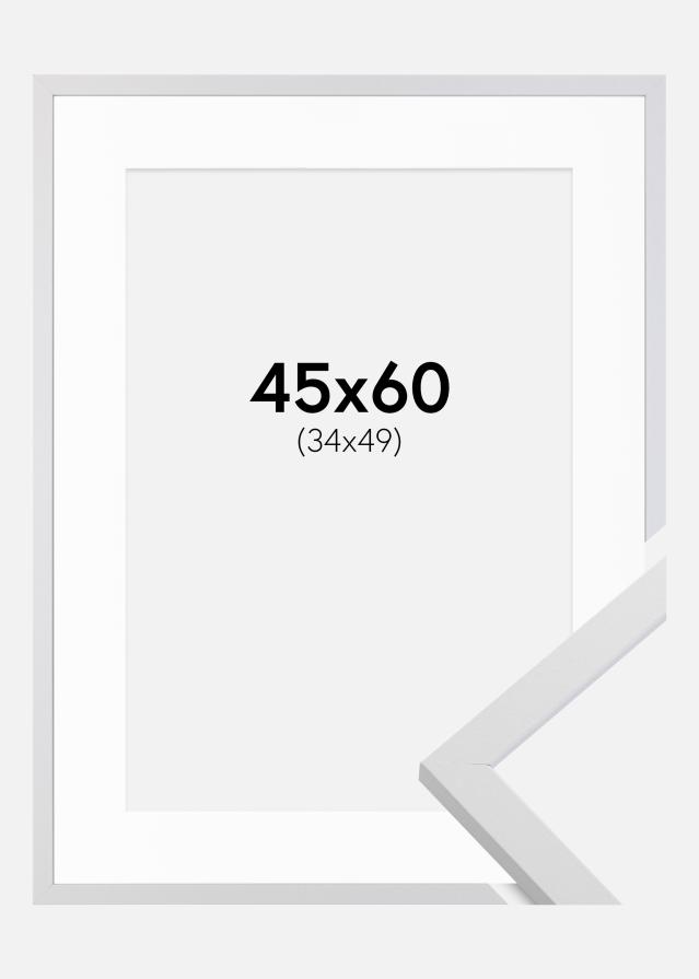 Ram med passepartou Frame Trendy White 45x60 cm - Picture Mount White 35x50 cm
