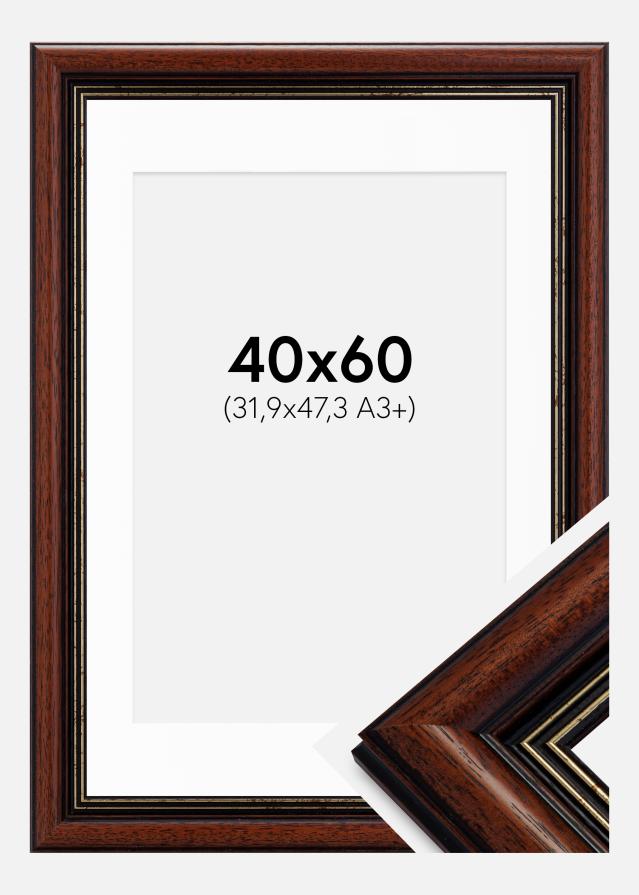 Ram med passepartou Frame Old Retro 40x60 cm - Picture Mount White 32.9x48.3 cm (A3+)