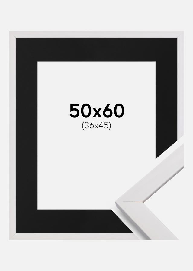 Ram med passepartou Frame Stilren White 50x60 cm - Picture Mount Black 37x46 cm