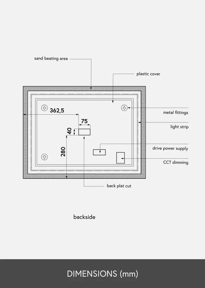KAILA KAILA Mirror Rectangle II LED 60x80 cm