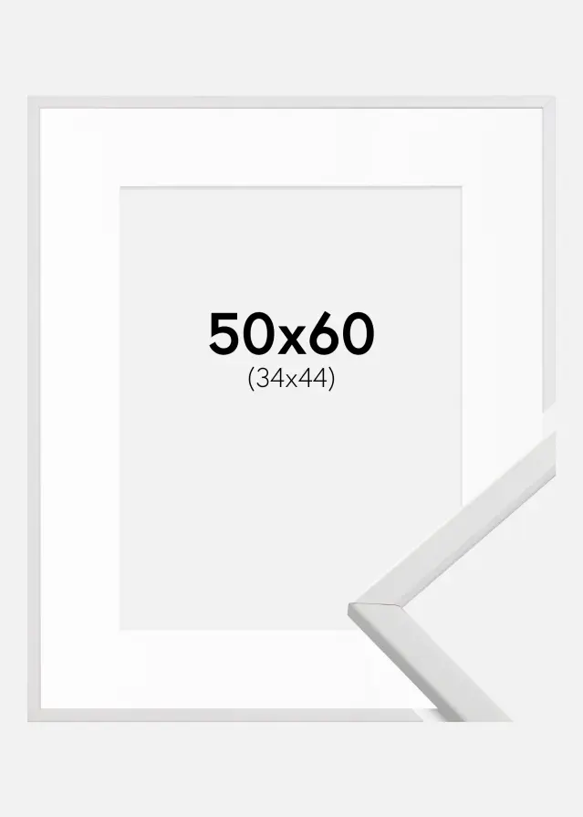 Ram med passepartou Frame Galant White 50x60 cm - Picture Mount White 35x45 cm