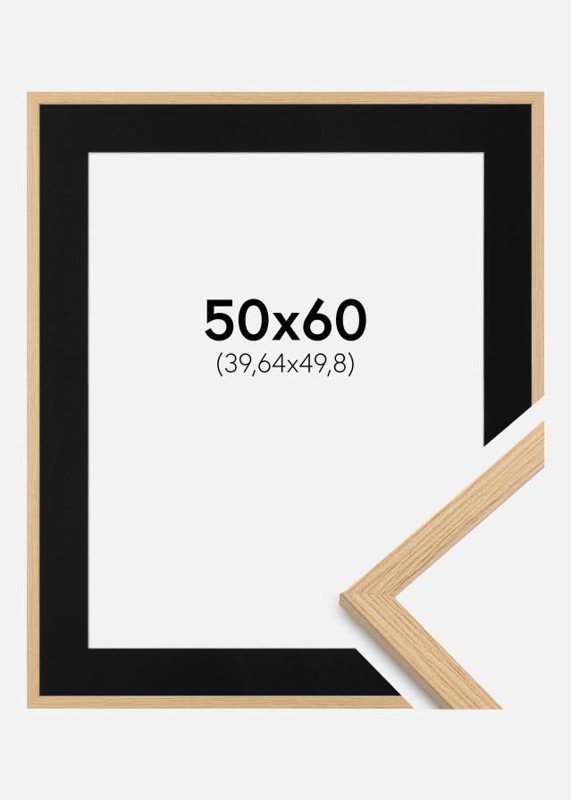 Ram med passepartou Frame Galant Oak 50x60 cm - Picture Mount Black 16x20 inches