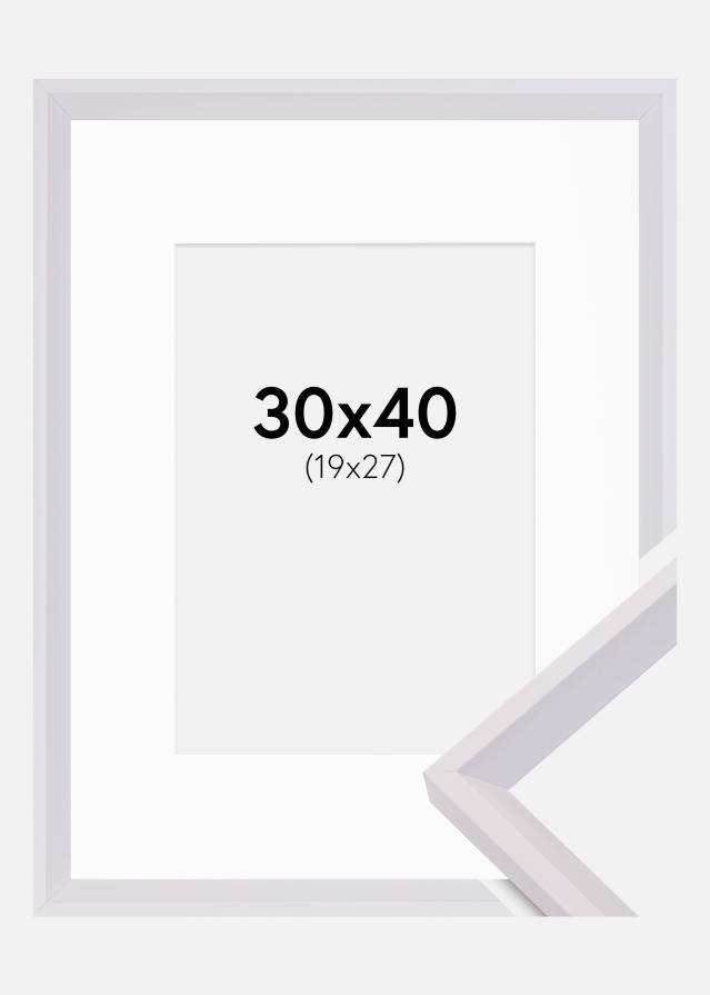 Ram med passepartou Frame Globe White 30x40 cm - Picture Mount White 20x28 cm