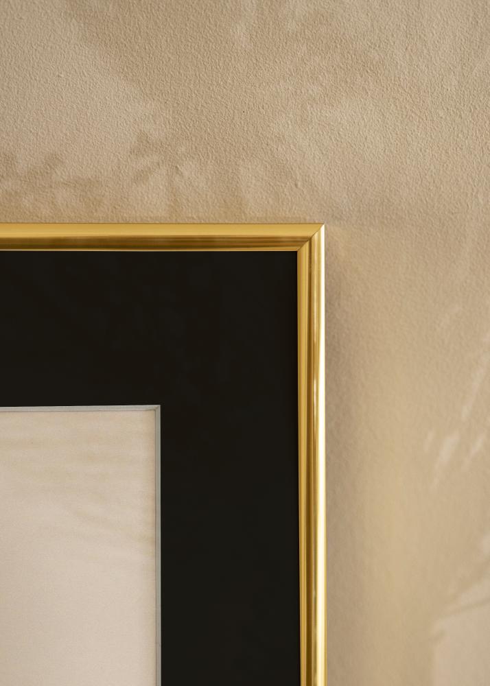 Ram med passepartou Frame Visby Shiny Gold 70x100 cm - Picture Mount Black 24x36 inches