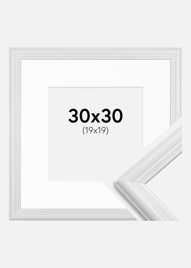Ram med passepartou Frame Siljan White 30x30 cm - Picture Mount White 20x20 cm