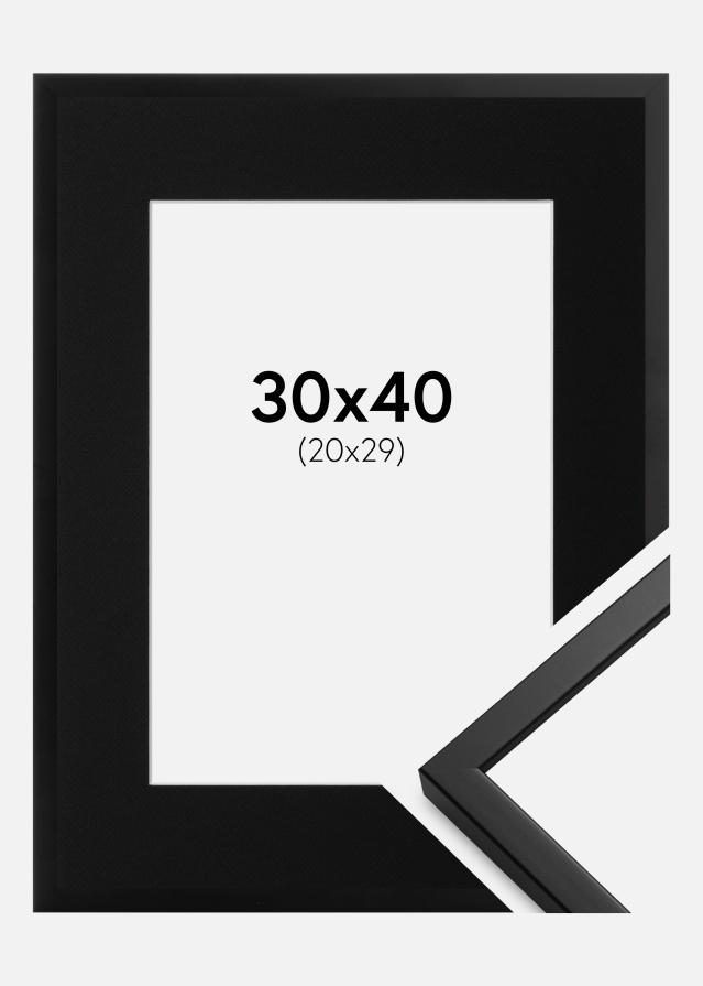 Ram med passepartou Frame Oslo Black 30x40 cm - Picture Mount Black 21x30 cm