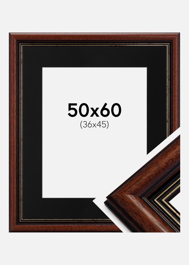Ram med passepartou Frame Old Retro 50x60 cm - Picture Mount Black 37x46 cm