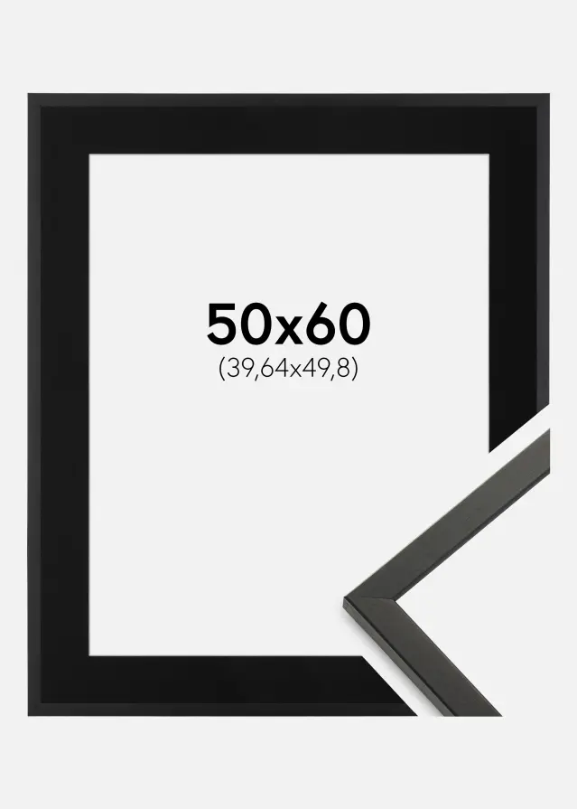 Ram med passepartou Frame Galant Black 50x60 cm - Picture Mount Black 16x20 inches