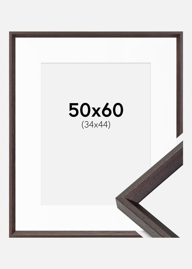 Ram med passepartou Frame Globe Espresso 50x60 cm - Picture Mount White 35x45 cm