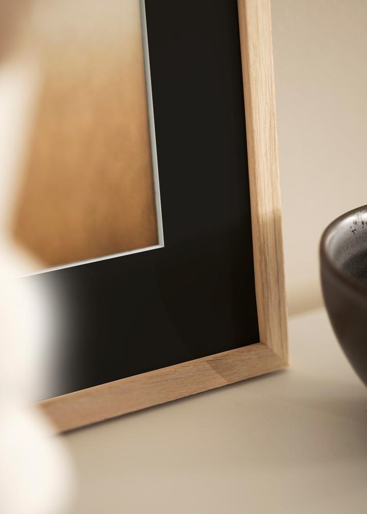 Ram med passepartou Frame Edsbyn Oak 40x60 cm - Picture Mount Black 30x50 cm
