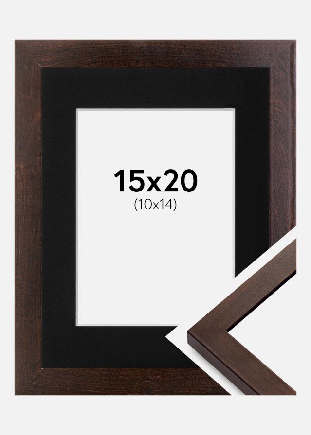 Ram med passepartou Frame Selection Walnut 15x20 cm - Picture Mount Black 11x15 cm