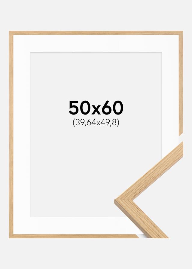 Ram med passepartou Frame Galant Oak 50x60 cm - Picture Mount White 16x20 inches
