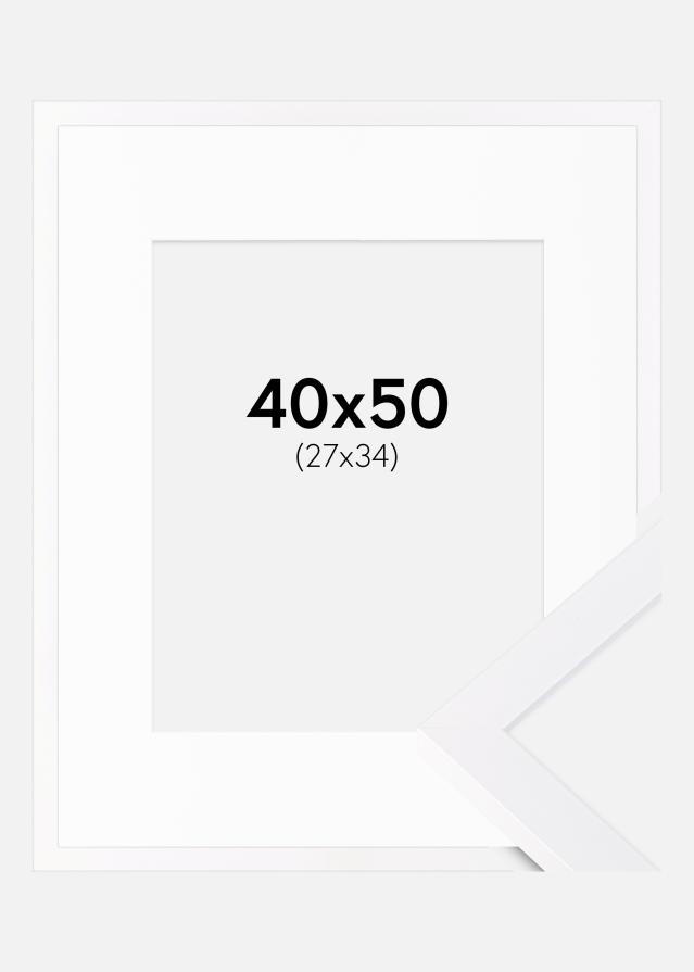 Ram med passepartou Frame Selection White 40x50 cm - Picture Mount White 28x35 cm
