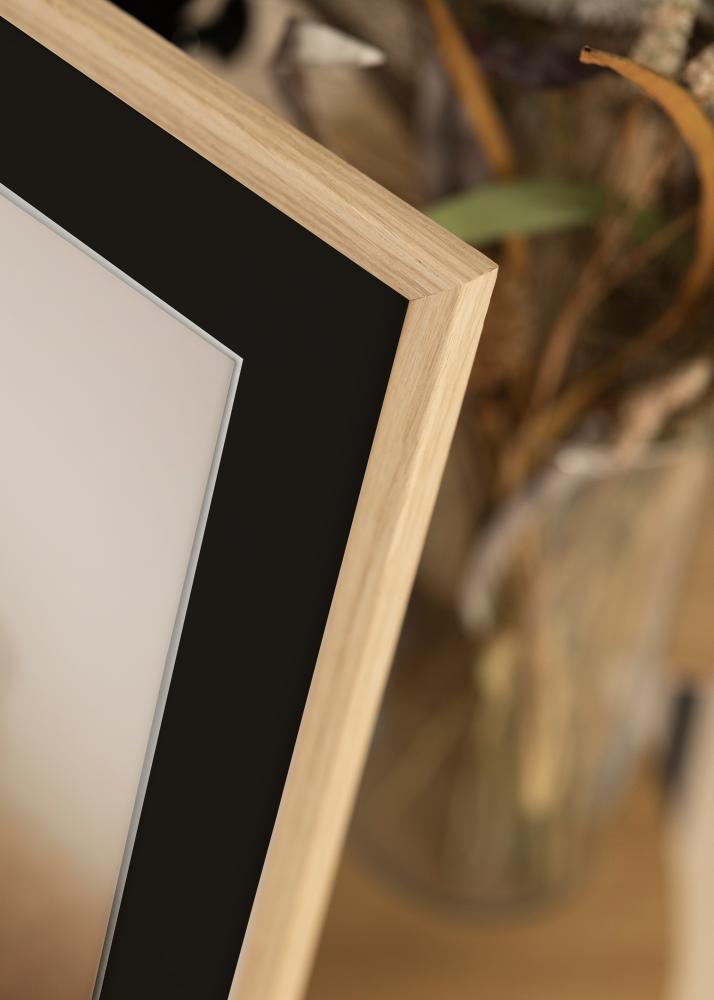 Ram med passepartou Frame Edsbyn Oak 40x60 cm - Picture Mount Black 30x50 cm