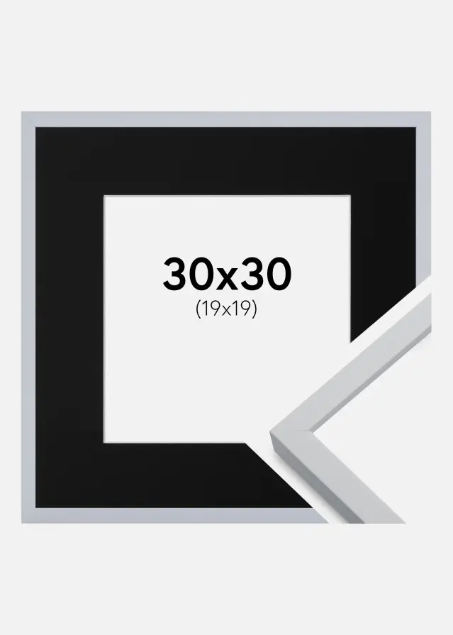 Ram med passepartou Frame Oslo White 30x30 cm - Picture Mount Black 20x20 cm
