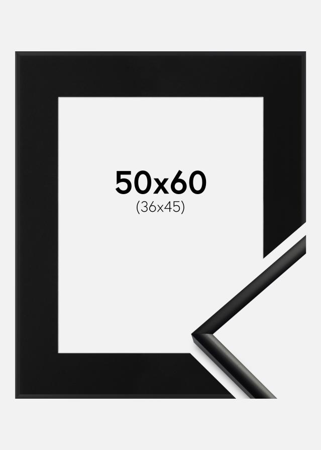 Ram med passepartou Frame New Lifestyle Matt Black 50x60 cm - Picture Mount Black 37x46 cm