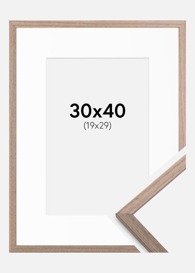 Ram med passepartou Frame Edsbyn Light Walnut 30x40 cm - Picture Mount White 20x30 cm