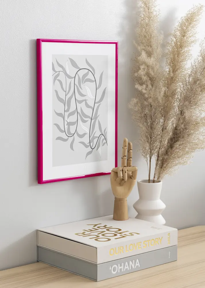 Ram med passepartou Frame New Lifestyle Dark Pink 30x40 cm - Picture Mount Black 18x27 cm